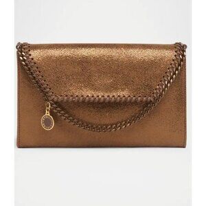 Stella McCartney Bronze Shiny Chamois Wallet on chain